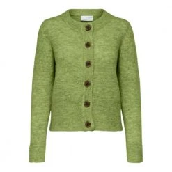 Selected Femme Dark Citron Sia Ls Knit Cardigan Green -dame-cardigans Butikk unnamed file 1001