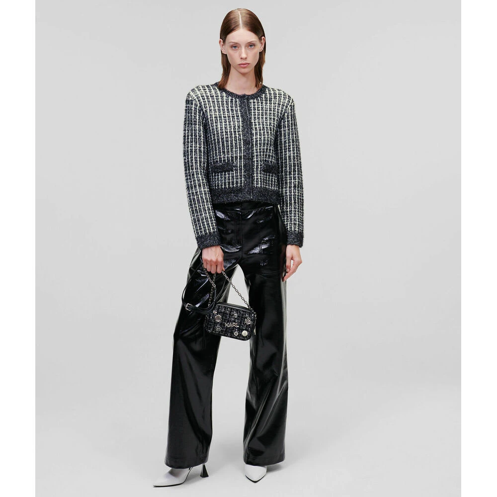 Sort Karl Lagerfeld Sort/Hvit Boucle Knit Cardigan Cardigan Black 4 Sort Karl Lagerfeld Sort/Hvit Boucle Knit Cardigan Cardigan Black - Bilde 2