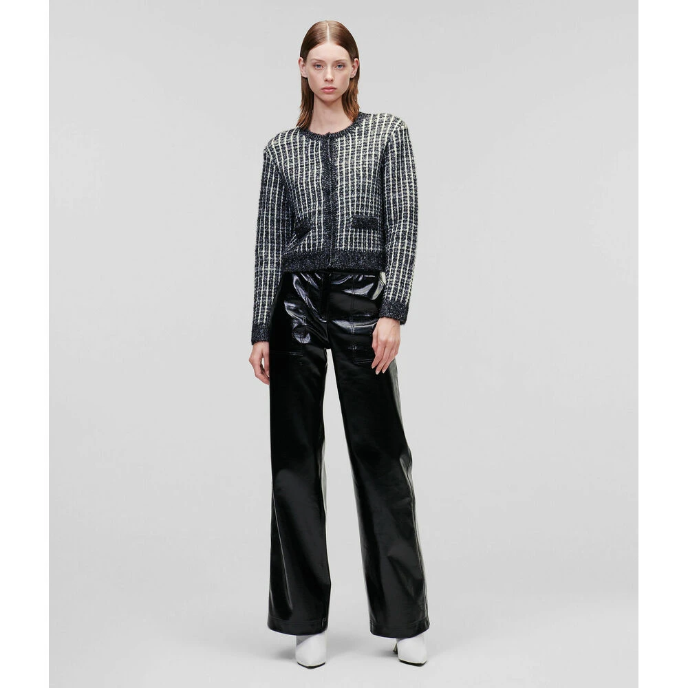 Sort Karl Lagerfeld Sort/Hvit Boucle Knit Cardigan Cardigan Black 6 Sort Karl Lagerfeld Sort/Hvit Boucle Knit Cardigan Cardigan Black - Bilde 4