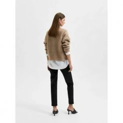Selected Femme Sif Khloe High Neck Cardigan Beige -dame-cardigans Butikk unnamed file 1027