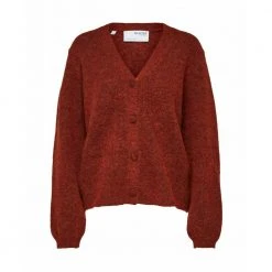 Selected Femme SLFSIF SO LS KNIT CARDIGAN Red -dame-cardigans Butikk unnamed file 1063