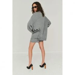 Lys Grå Melert Designers Remix Molina Oversized Cardigan Overdeler Gray -dame-cardigans Butikk unnamed file 1135