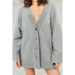 Lys Grå Melert Designers Remix Molina Oversized Cardigan Overdeler Gray -dame-cardigans Butikk unnamed file 1137