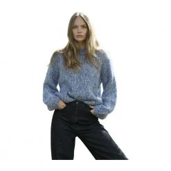 Arnie Says Blå Arniesays Suzie Handknit Genser Blue -dame-cardigans Butikk unnamed file 1164