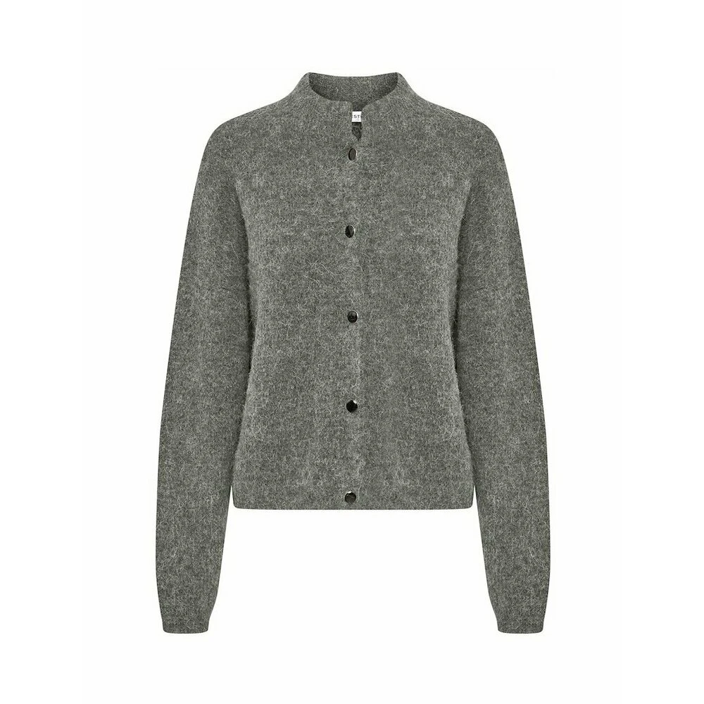 Gestuz Alpha Short Cardigan Gray 4 Gestuz Alpha Short Cardigan Gray - Bilde 2