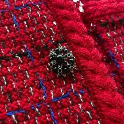 Self Portrait Melange Knit Jacket - Rød - M Red -dame-cardigans Butikk unnamed file 1243