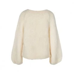 Tirillm Soy Hand Knit Mohair Cardigan Beige