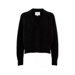 Second Female Brook Knit Boxy Cardigan Black