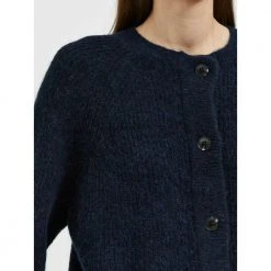 Blå Selected Femme Slflulu Knit Short Cardigan B Noos Cardigan Blue -dame-cardigans Butikk unnamed file 1283