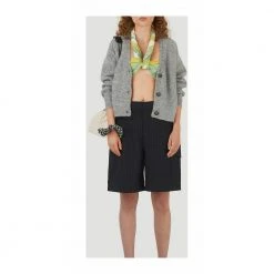 Ganni Relaxed Wool Cardigan Gray -dame-cardigans Butikk unnamed file 1289