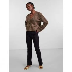 Y.A.S YASSALUM STRIKKET CARDIGAN Brown -dame-cardigans Butikk unnamed file 1333