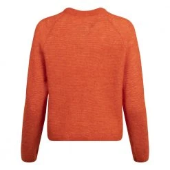 Selected Femme Ivi Ls Knit Cardigan - Fiesta Orange