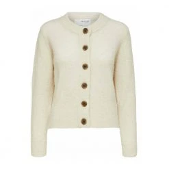 Selected Femme Blended Knitted Cardigan Beige