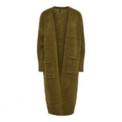 Dark Army Y.A.S. Yasmossa Long Knit Cardigan Jacket Green