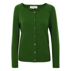 Grønn Rosemunde Wool And Cashmere Caridgan Overdeler Green