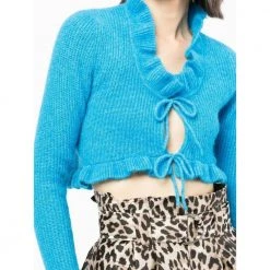 GANNI Sweaters Clear Blue Blue