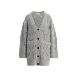 Grå Holzweiler Passage Diamond Knit Strikkejakke Gray