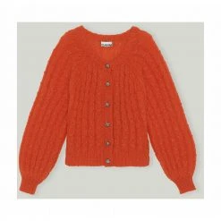 Ganni Avslappet Cardigan Orange