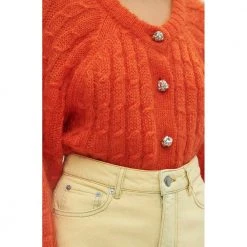 Ganni Avslappet Cardigan Orange -dame-cardigans Butikk unnamed file 1590