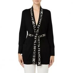 Elisabetta Franchi Kimono Cardigan Black -dame-cardigans Butikk unnamed file 1605