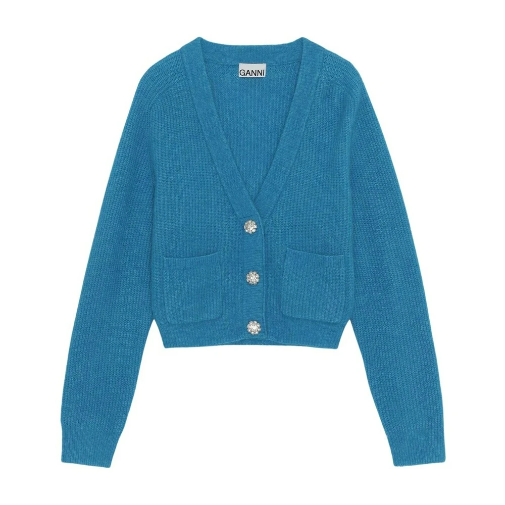 Blå Ganni Solid Soft Wool Knit Dame Blue 4 Blå Ganni Solid Soft Wool Knit Dame Blue - Bilde 2
