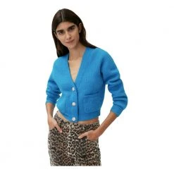 Blå Ganni Solid Soft Wool Knit Dame Blue 7 Blå Ganni Solid Soft Wool Knit Dame Blue -dame-cardigans Butikk unnamed file 1660
