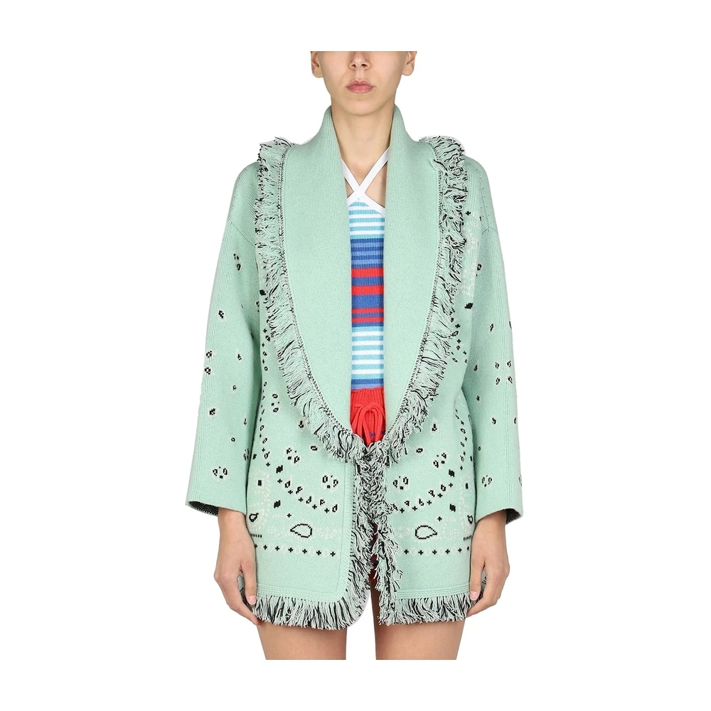 Alanui Bandana Cardigan Green 3 Alanui Bandana Cardigan Green