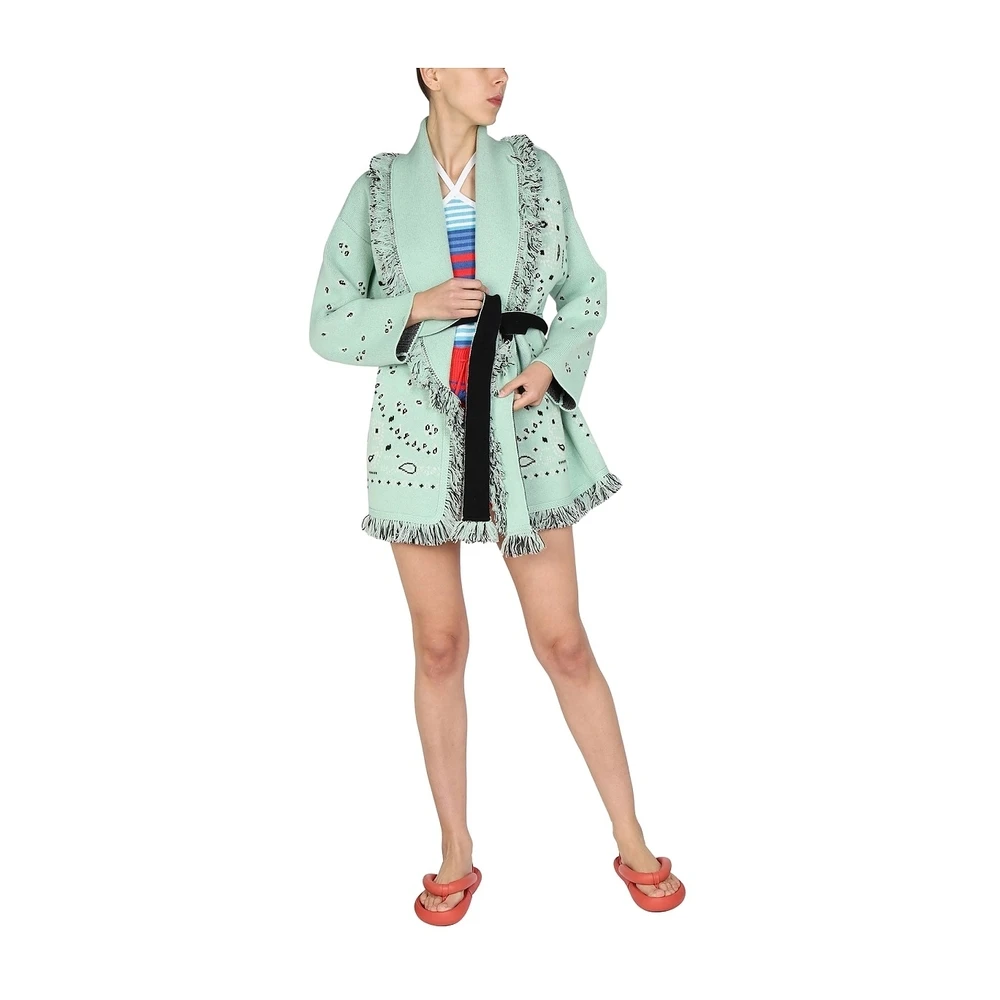 Alanui Bandana Cardigan Green 4 Alanui Bandana Cardigan Green - Bilde 2
