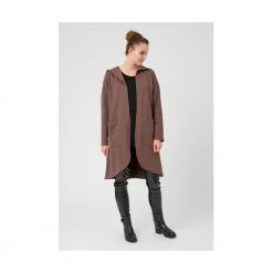 Brun Pont Neuf Deva Lang Cardigan Med Hette Cardigan Brown