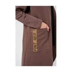 Brun Pont Neuf Deva Lang Cardigan Med Hette Cardigan Brown -dame-cardigans Butikk unnamed file 1769