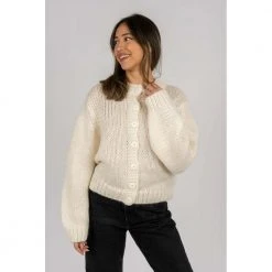 Selected Femme Suanne Ls Knit Short Cardigan - Birch Beige -dame-cardigans Butikk unnamed file 1789