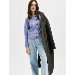 Selected Femme Sia Ls Knit Cardigan Blue
