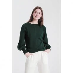 Tirillm ALISON MERINOULL GENSER MED PUFFERMER Red -dame-cardigans Butikk unnamed file 1843