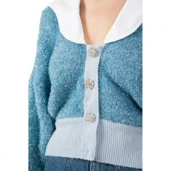 Ganni KNITWEAR Blue -dame-cardigans Butikk unnamed file 1855