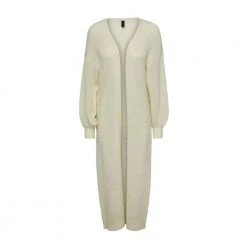 Y.A.S Yaslivi Ls Long Knit Cardigan White