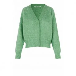 Second Female Brook Knit Boxy Cardigan Green