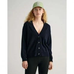 Gant D1. Superfine Lambswool Cardigan - Evening Blue Blue -dame-cardigans Butikk unnamed file 1954