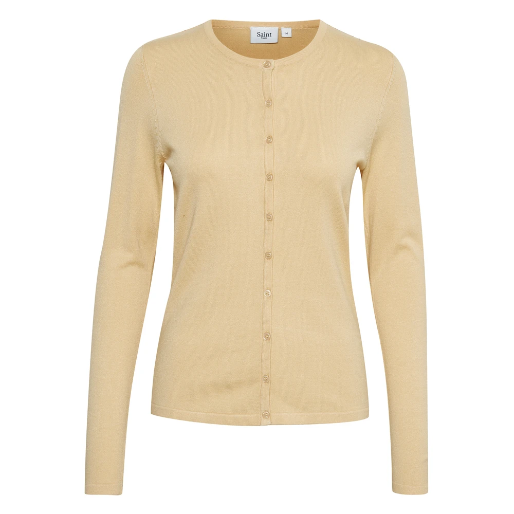 Saint Tropez Mila R-Neck Cardigan Beige 4 Saint Tropez Mila R-Neck Cardigan Beige - Bilde 2