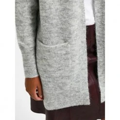Lysegrå Selected Femme Slflulu New Ls Knit Long Cardigan Cardigan Gray