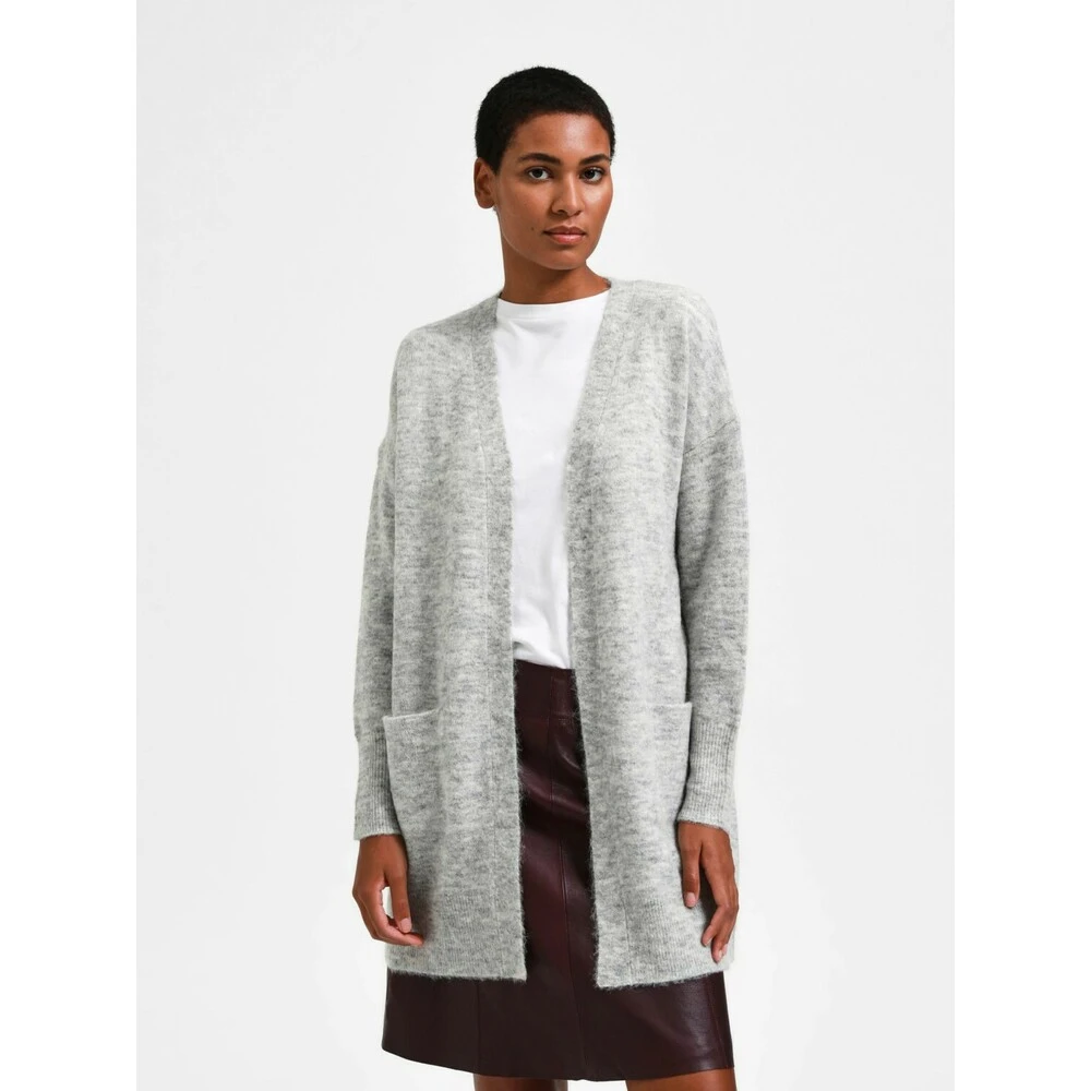 Lysegrå Selected Femme Slflulu New Ls Knit Long Cardigan Cardigan Gray 4 Lysegrå Selected Femme Slflulu New Ls Knit Long Cardigan Cardigan Gray - Bilde 2