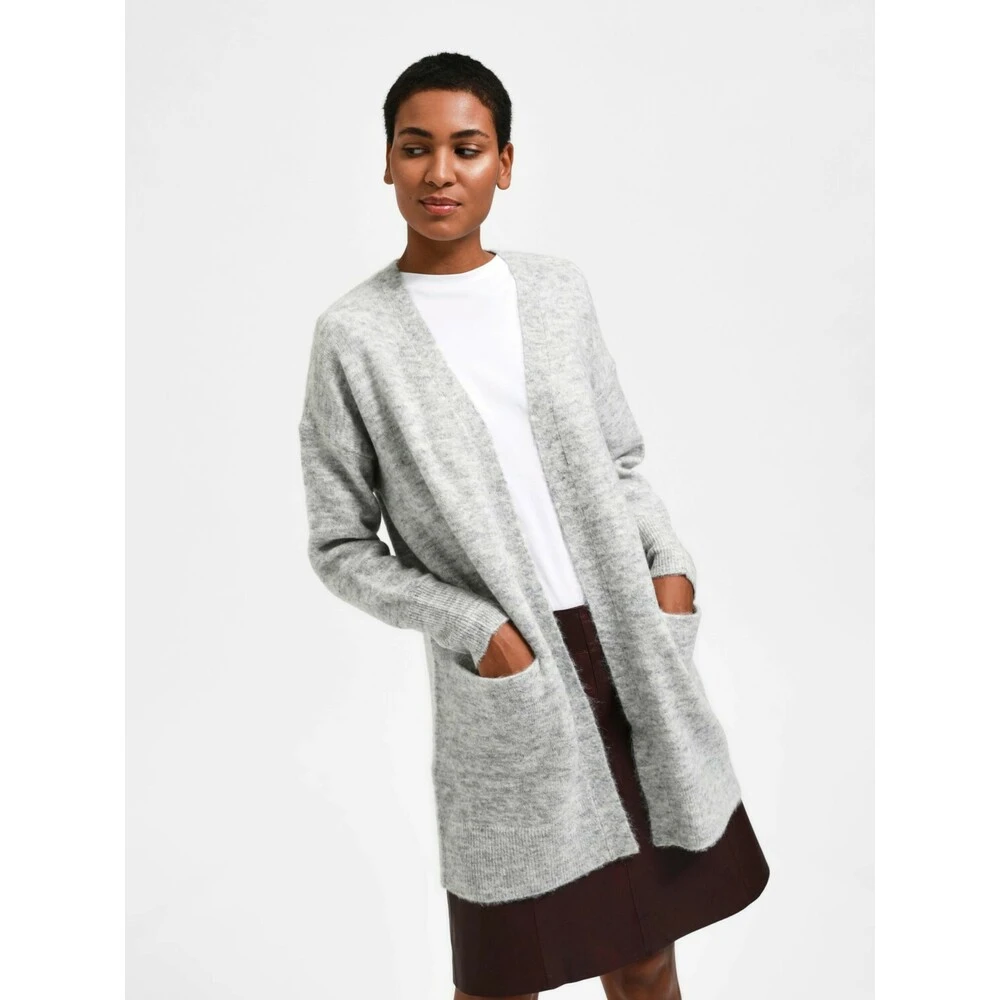 Lysegrå Selected Femme Slflulu New Ls Knit Long Cardigan Cardigan Gray 6 Lysegrå Selected Femme Slflulu New Ls Knit Long Cardigan Cardigan Gray - Bilde 4
