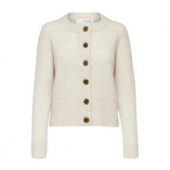 Selected Femme Sandshell Sia Knit Cardigan Beige