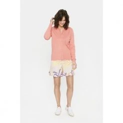 Saint Tropez MilaSZ R-neck Cardigan Rea Rose Pink