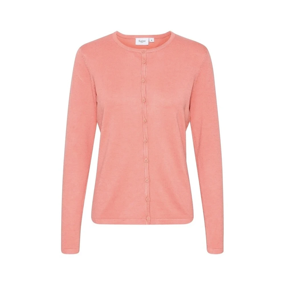 Saint Tropez MilaSZ R-neck Cardigan Rea Rose Pink 4 Saint Tropez MilaSZ R-neck Cardigan Rea Rose Pink - Bilde 2