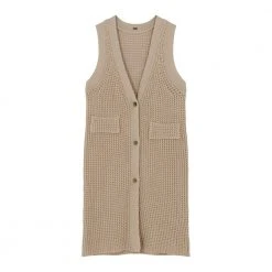 Gustav Long Knit Vest Strik 44414/3715 Brown