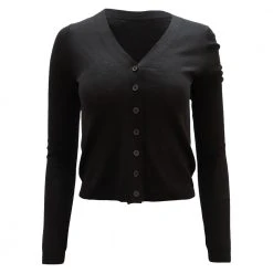 Vince Button-Front Cardigan Black -dame-cardigans Butikk unnamed file 2042