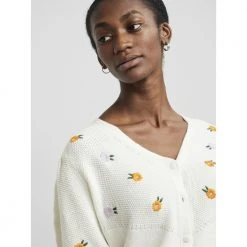 Y.A.S Ss Knit Cardigan S. Knit White