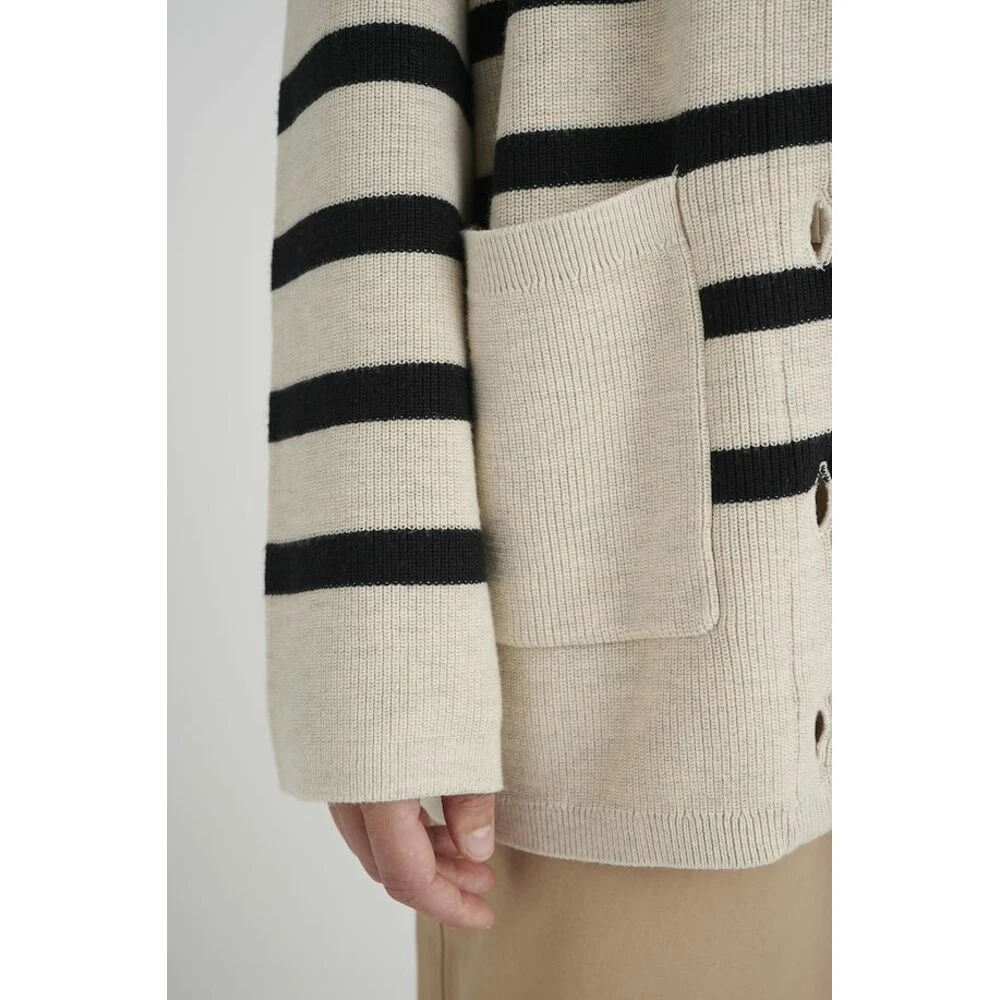 Offwhite Med Sorthe Striper Inwear In Wear Gittel Cardigan Dame White 4 Offwhite Med Sorthe Striper Inwear In Wear Gittel Cardigan Dame White - Bilde 2