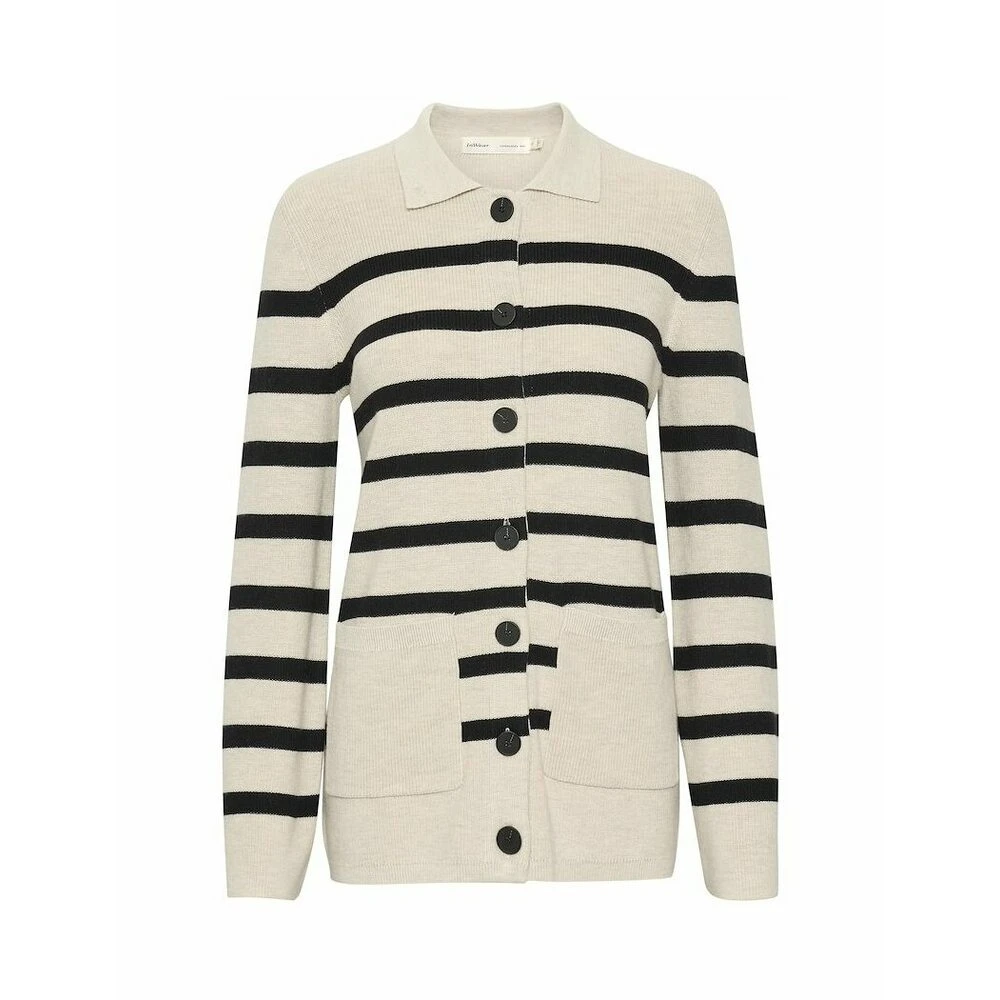 Offwhite Med Sorthe Striper Inwear In Wear Gittel Cardigan Dame White 5 Offwhite Med Sorthe Striper Inwear In Wear Gittel Cardigan Dame White - Bilde 3