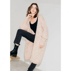 DAWN X DARE Gaby Handknit Cardigan Beige